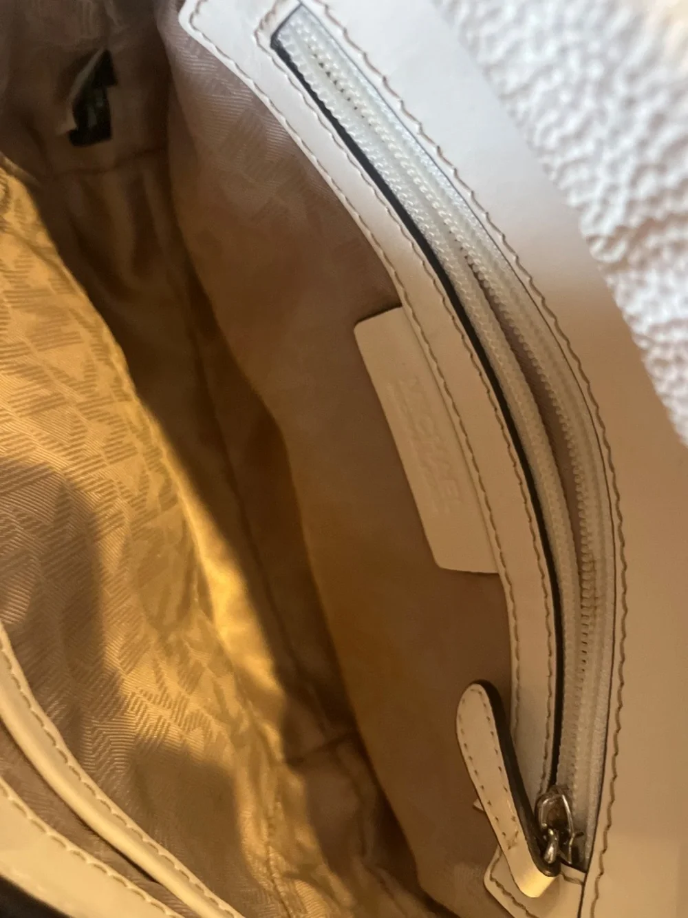 Michael Kors White Pebbled Leather Crossbody Bag